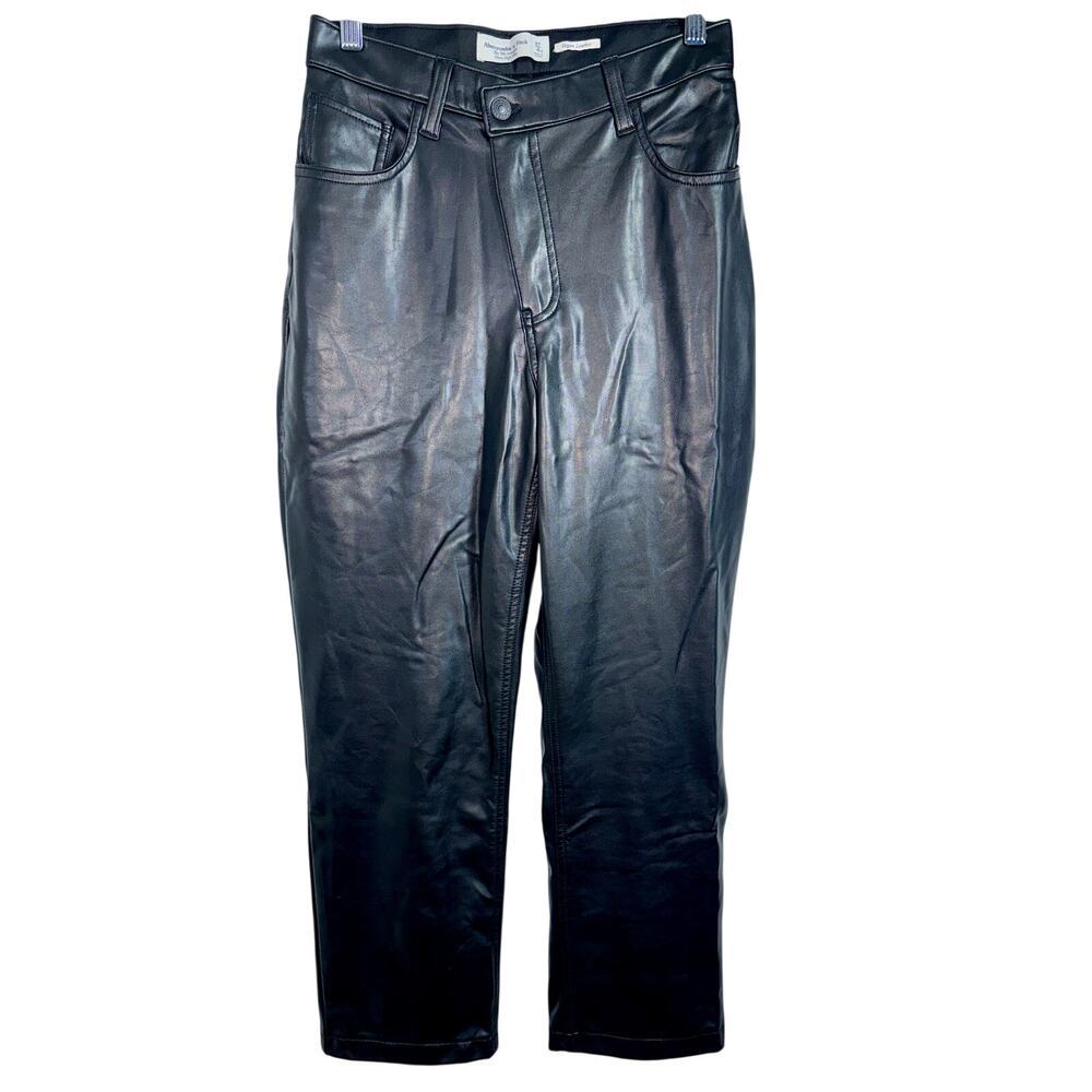 Abercrombie & Fitch Curve Love 90s Straight Ultra High Rise Black Pant Size 27 4